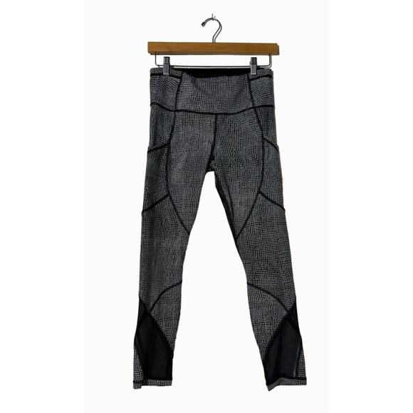 Lululemon Leggings Womens Speed Tight V Fall Net Activewear Sporty White/Black - Picture 2 of 8